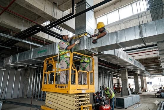 Pemasangan Instalasi Ducting AC Central Industri